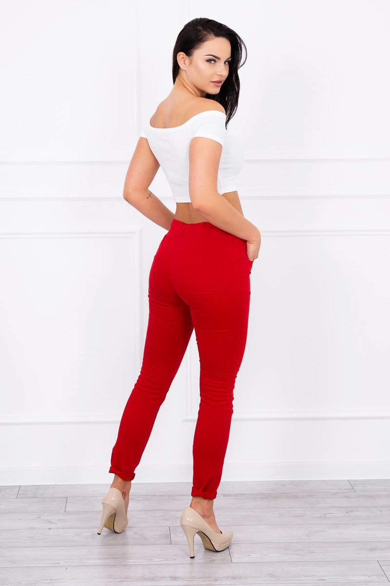 Blugi Skinny Cu Buzunare In Spate Blugi Skinny Cu Buzunare In Spate