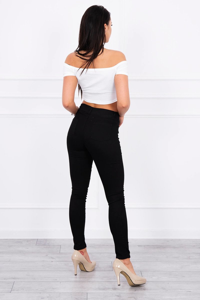 Blugi Skinny Cu Buzunare In Spate Blugi Skinny Cu Buzunare In Spate