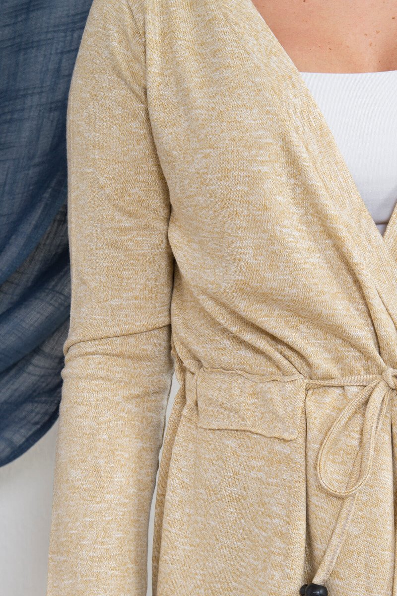 Cardigan Tricotat Cu şnur în Talie Cardigan Tricotat Cu şnur în Talie