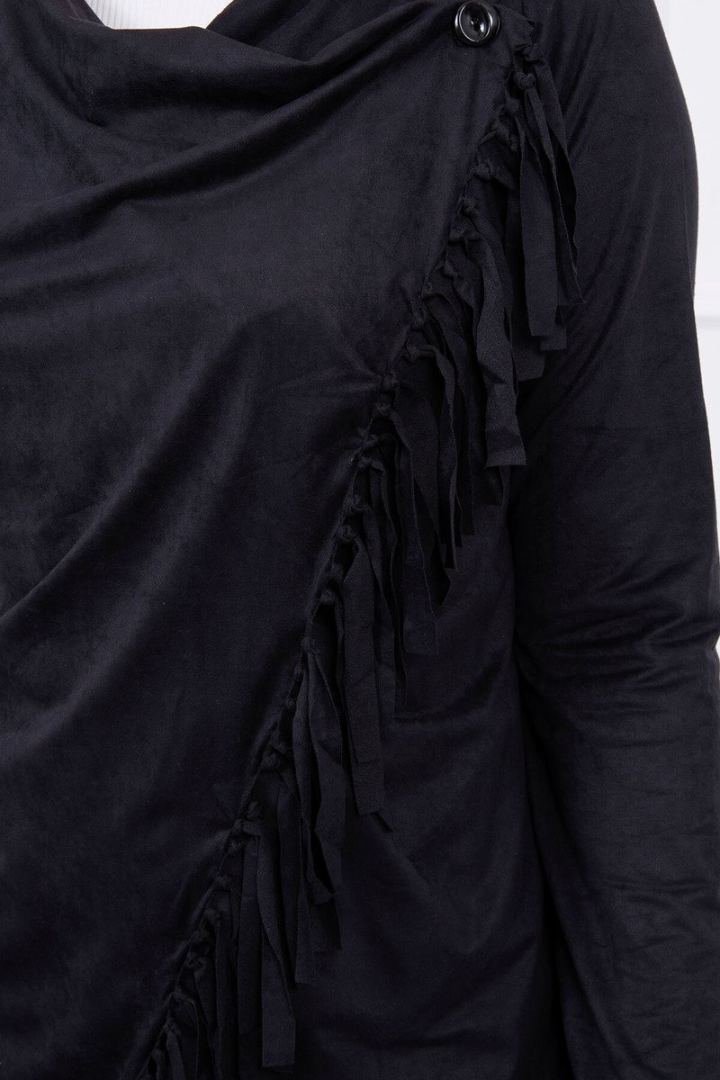 Cardigan Din Piele întoarsă Cu Nasture Cardigan Din Piele întoarsă Cu Nasture