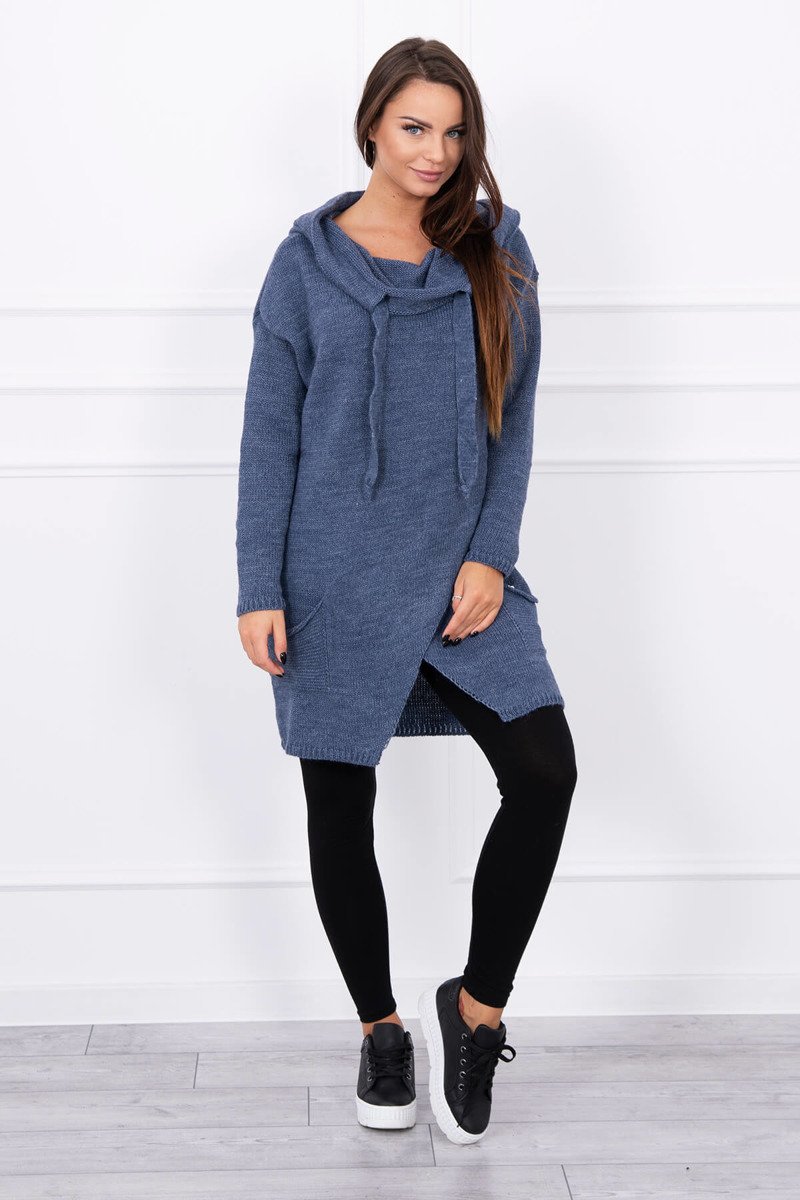 Pulover Marta Tip Hanorac Dark Jeans Pulover Marta Tip Hanorac Dark Jeans
