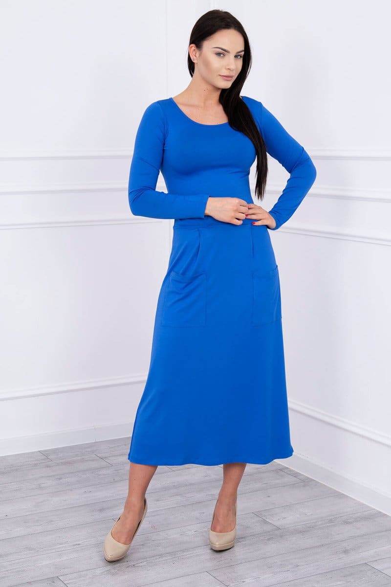 Rochie Cu Decolteu Rotund și Buzunare Rochie Cu Decolteu Rotund și Buzunare
