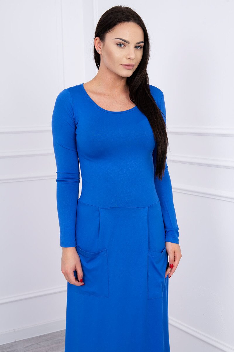 Rochie Cu Decolteu Rotund și Buzunare Rochie Cu Decolteu Rotund și Buzunare