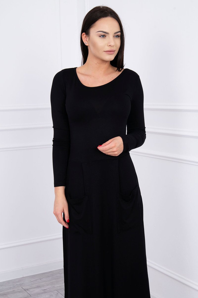 Rochie Cu Decolteu Rotund și Buzunare Rochie Cu Decolteu Rotund și Buzunare